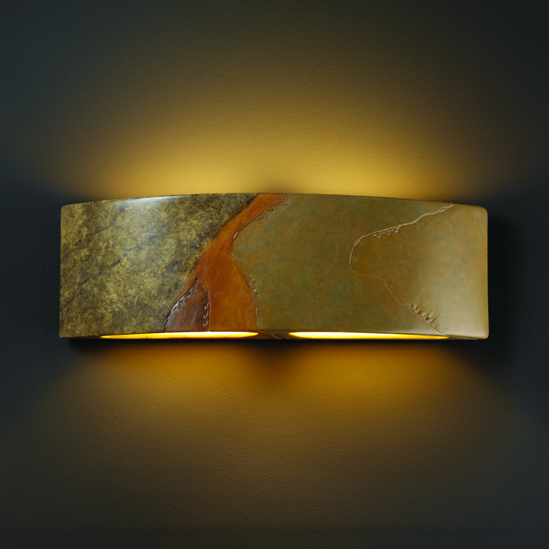 Henry Street Ceramic Flush Mounted Sconce, Harvest Yellow Slate