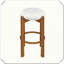 Ensemble de 4 tabourets de bar rembourrés en bois d'intérieur finition noyer pratique, durable, compact et fonctionnel-121321835