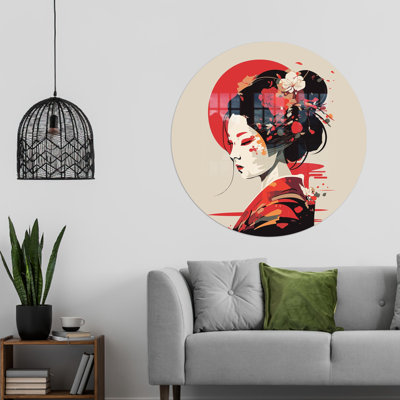 Superbe art mural en verre japonais Geisha pour la décoration moderne et la mise en valeur des Fêtes