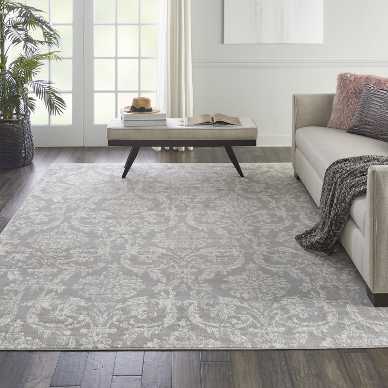 Rosemead Damask Indoor Rug, Rectangle 8'6" x 12'
