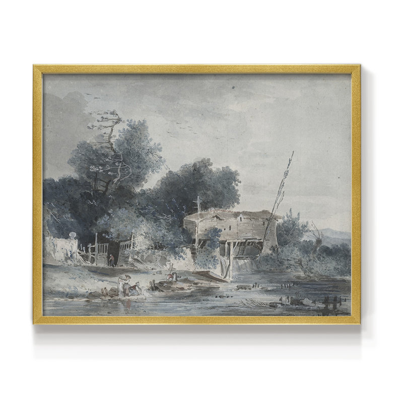Paysages rétro-CCXCV-reproduction encadrée
