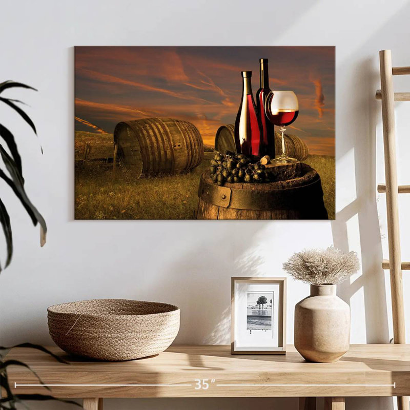 Vin rouge Yarlin au coucher du soleil, H 16 po x l 24 po