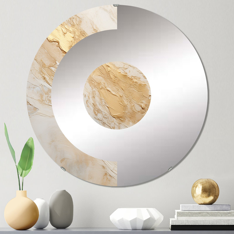 Esmai - Miroir mural demi-cercle, 23,6 po x 23,6 po