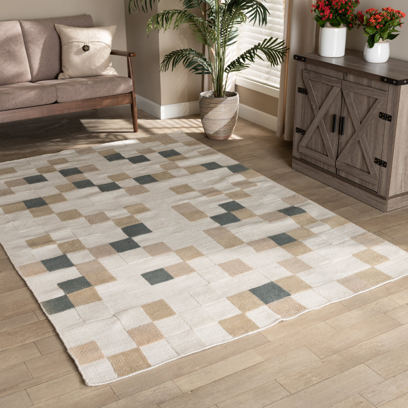 Tapis ivoire tissé à la main Eagleville
