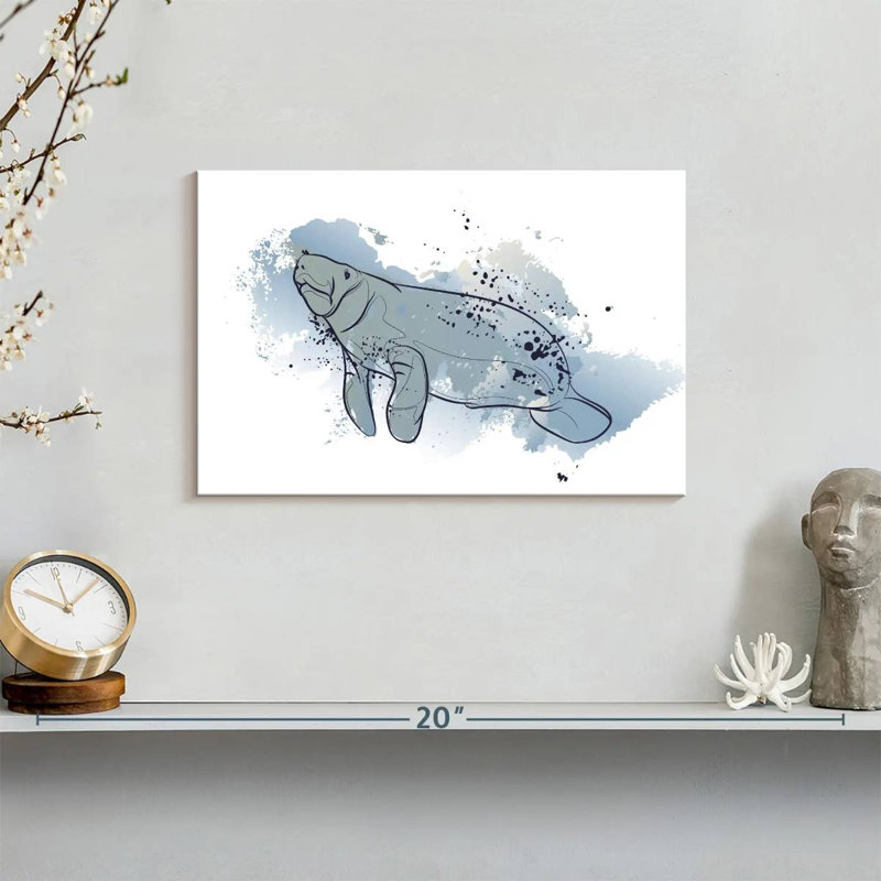 Color Splash Manatee, 8" H x 12" W