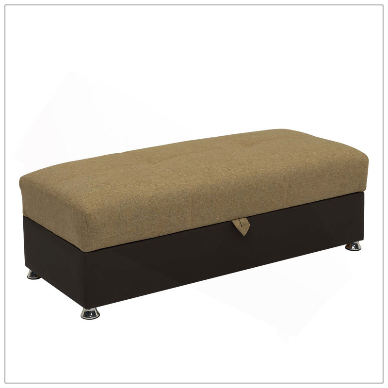 Causeuse convertible rembourrée avec rangement, polyuréthane brun
