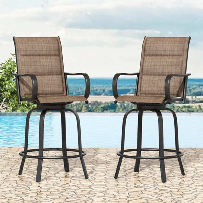 Tabourets de bar ergonomiques pivotants avec confort textilene toutes saisons