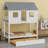 House Bunk Bed With Trundle,Roof And Windows