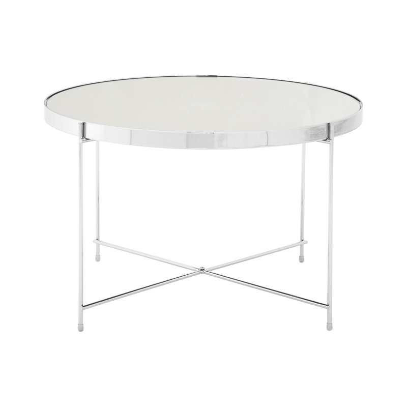 Ladson End Table, Chrome, Silver Mirrored