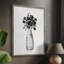 Impression encadrée florale noire et blanche II - bois massif 48217-684728703