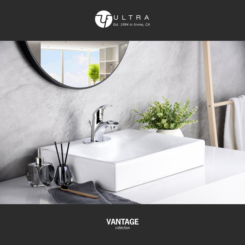 Nita Vantage Single-Handle Deck-Mount Lavatory Bathroom Sink Faucet with Drain Assembly - Chrome Polished, Chrome Polished