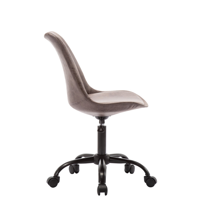 Suede Office Chair, Dark Grey