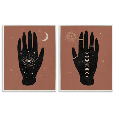  «All Seeing Mystical Hands», ensemble de 2 giclées sur PC par Nina Blue