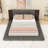 Wood Platform Bed with Extended Upholstered Headboard and Slats-816464470