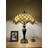 Hanae Tiffany Table Lamp Beige Stained Glass Crystal Beans LED Bulbs  Included 16"W*16"D*24"H