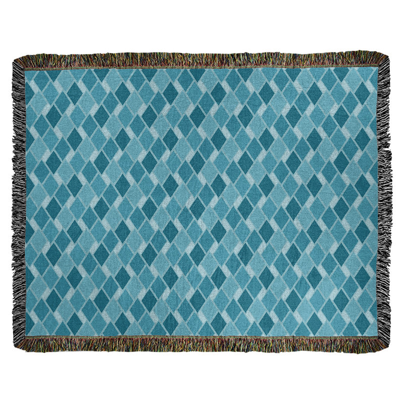 Couverture en coton Katelyn Elizabeth, l 50 po x L 60 po, Bleu