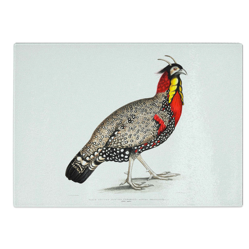 Glass Horned Pheasant by John Edward Gray Chopping Board, 28.5 cm W x 20 cm L