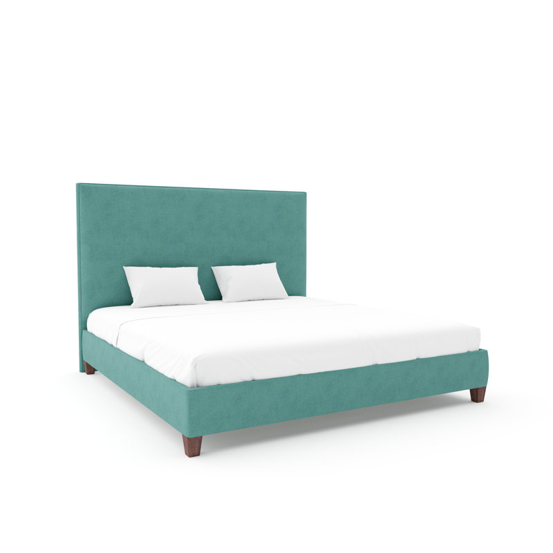 Lit Lindley avec rails de 9 po, Lit simple, Blanc, Velours performance printanier Posh Life