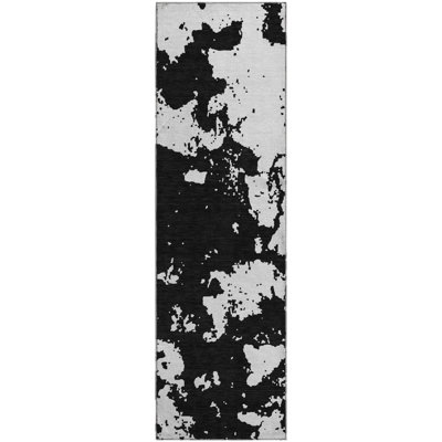 Premium Machine Washable Prisco Black Rug