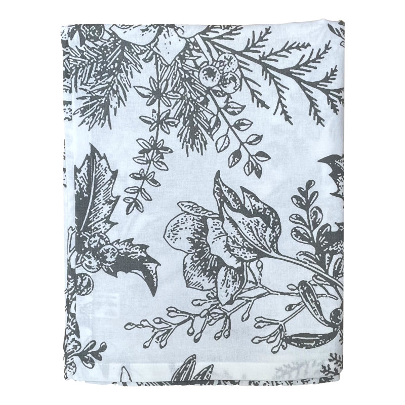 Mireya Tablecloth, Silver/White