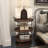 Lakinya Wood Rolling Oval 3 Shelf Brown Bar Cart with Black Metal Frame