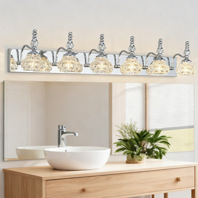 Applique murale moderne avec abat-jour en cristal pour salle de bain et espace intérieur de style industriel rétro