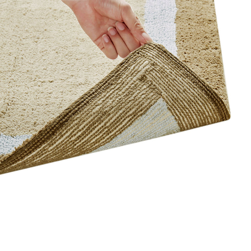 Cotton Tufted Bath Rug With Non-Skid Backing, Perfect For Safe And Comfortable Bathroom Use
