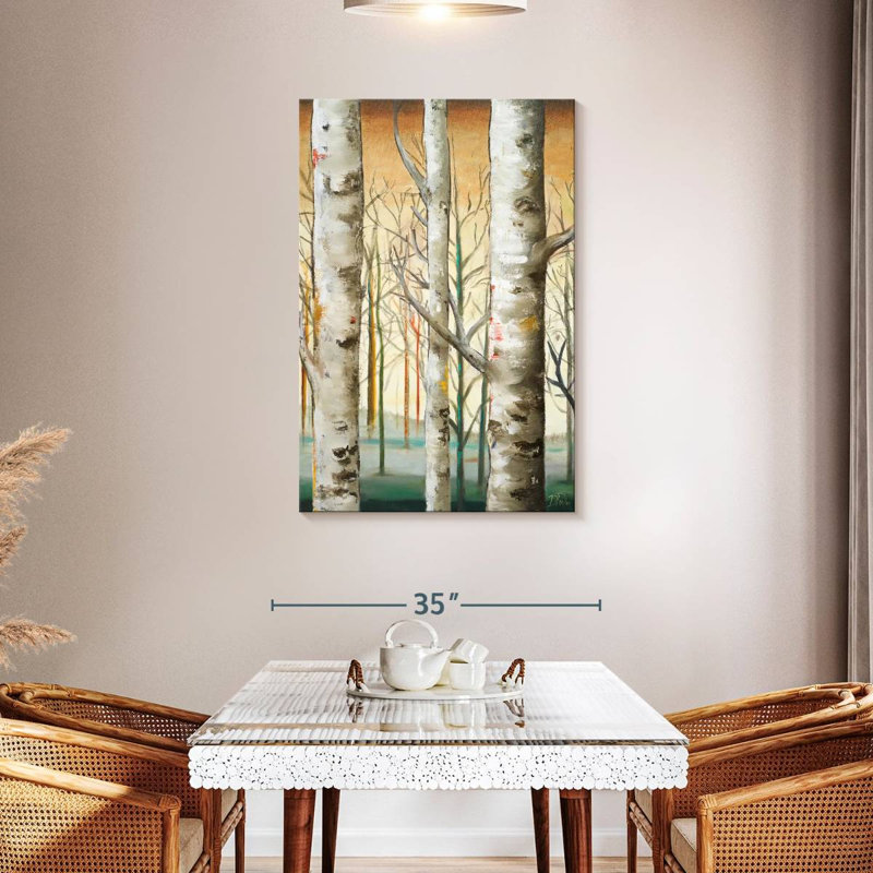 Alvord Gold Birch Forest III, 45" H x 30" W