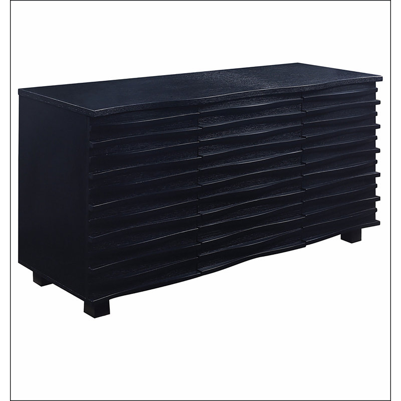 Monette Black 3-drawer Server