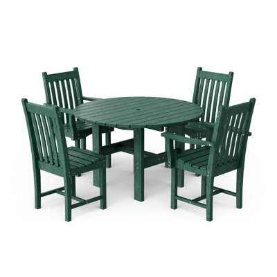 Classic 5-Piece 46" Round Table Set With Side Chairs