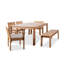 Ensemble de salle à manger en bois d'eucalyptus pour 6 personnes avec table rectangulaire Callen, coussins inclus