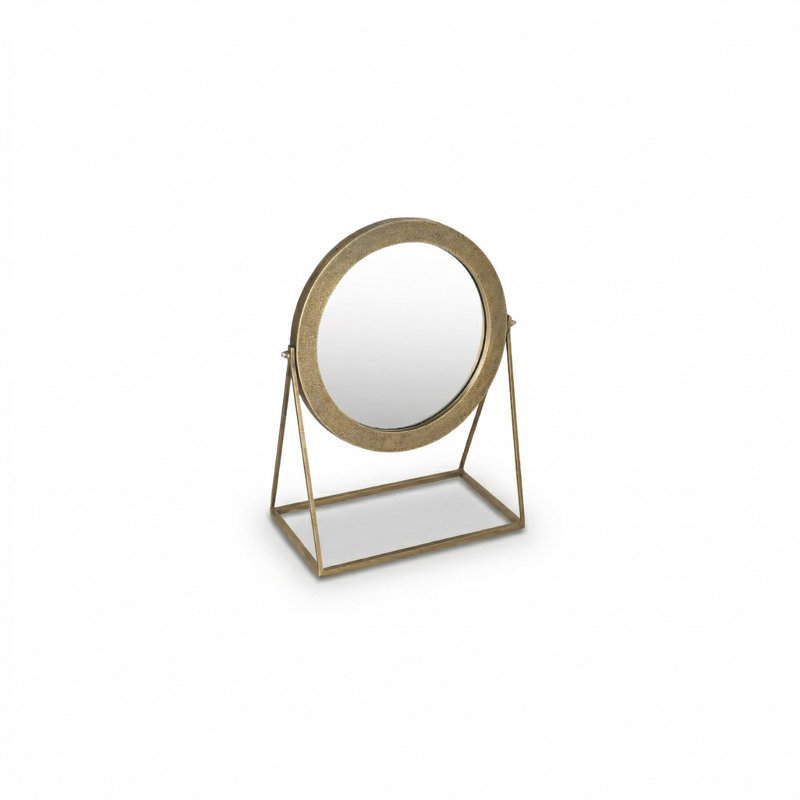 Miroir rond Yasmin, Doré