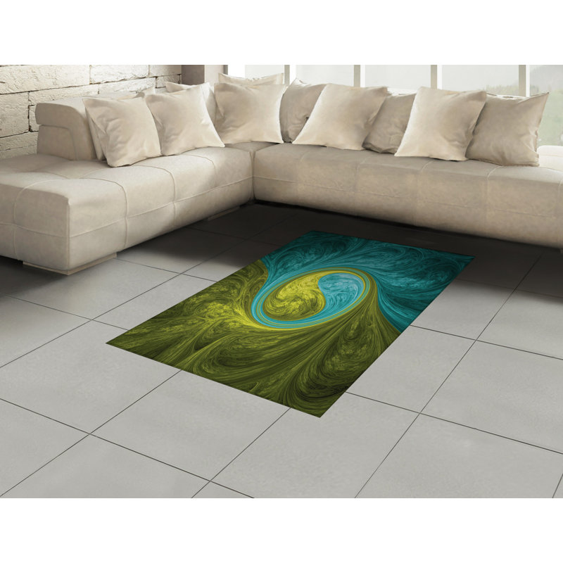 Ying Yang High Density Long Fiber Poly Threads Decorative Area Rug Carpet, Rectangle 2'7" x 5'