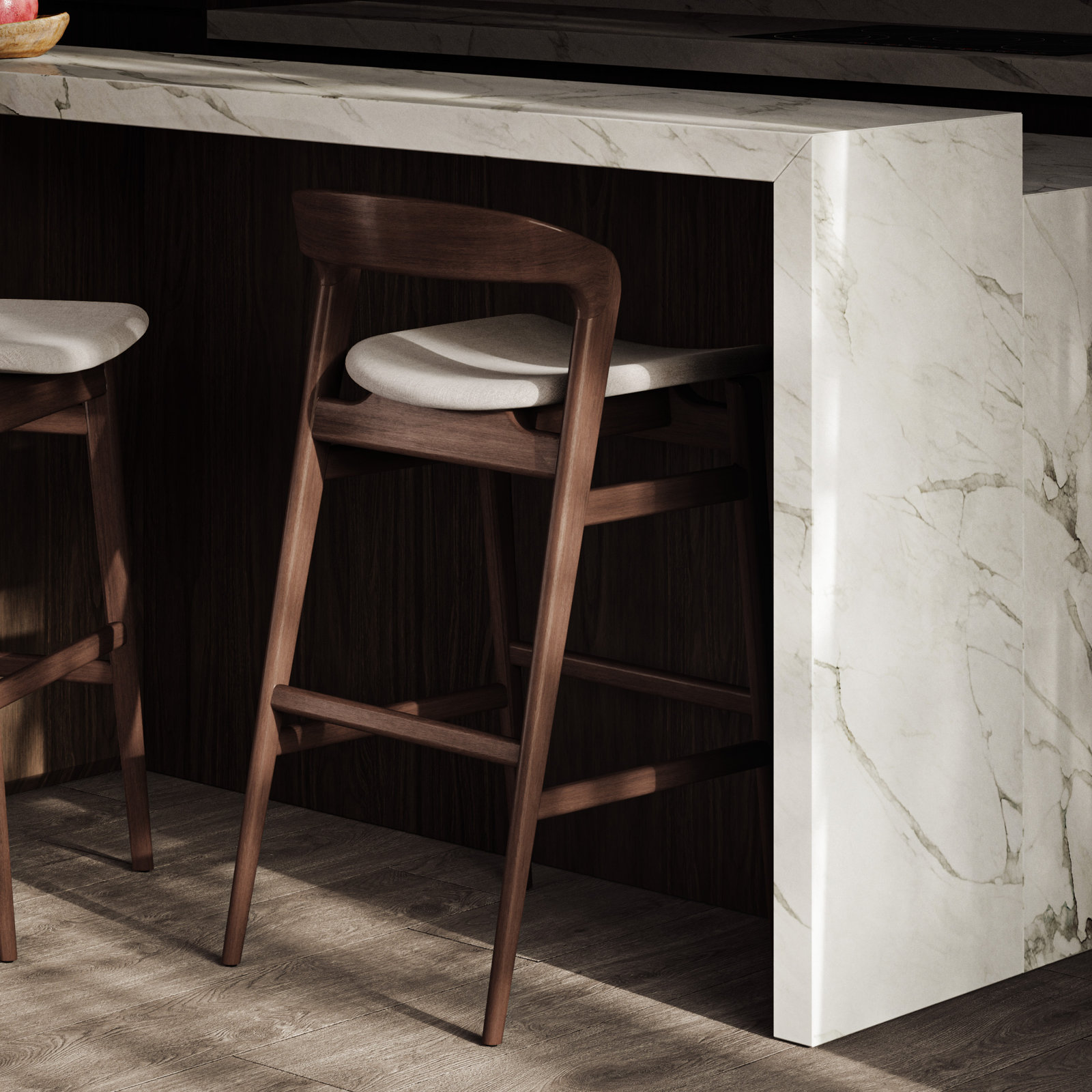Anela Solid Wood Bar & Counter Stool, Medley Ivory Performance Basketweave, Counter Stool (25.25" Seat Height)