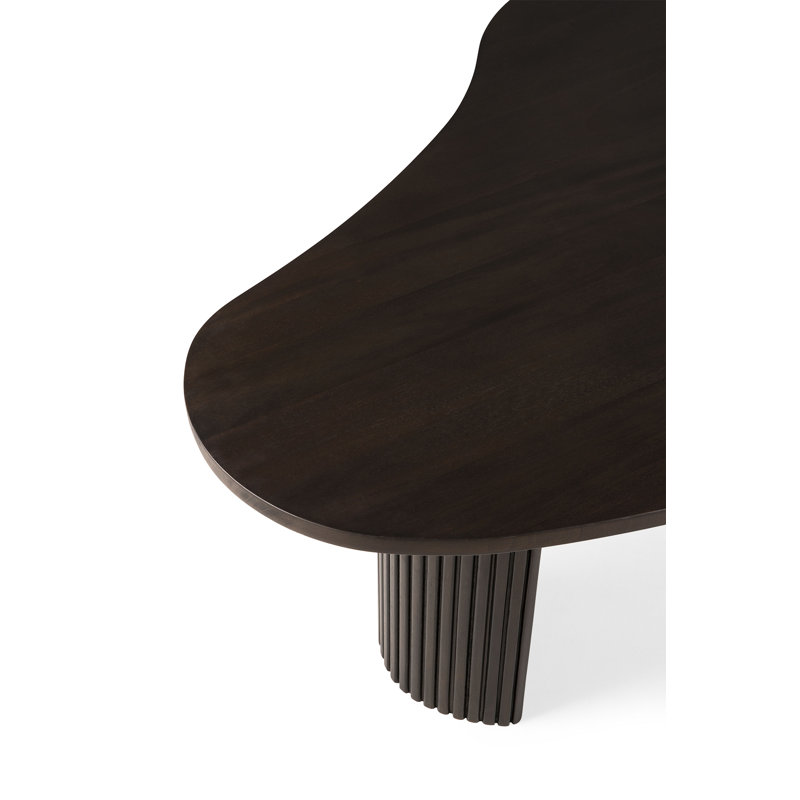 Boomerang Solid Wood Coffee Table, Dark Brown
