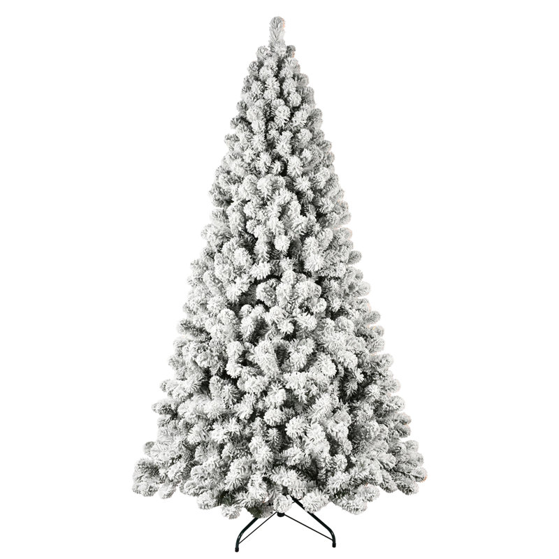 Arbre de Noël illuminé enneigé 8 pi avec 500 lumières UL blanc chaud, H 8 pi