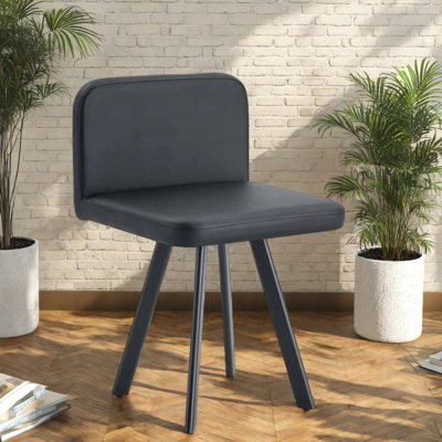Comfortable Pu Dining Chairs, Black Metal Modern Seating For Kitchen Home