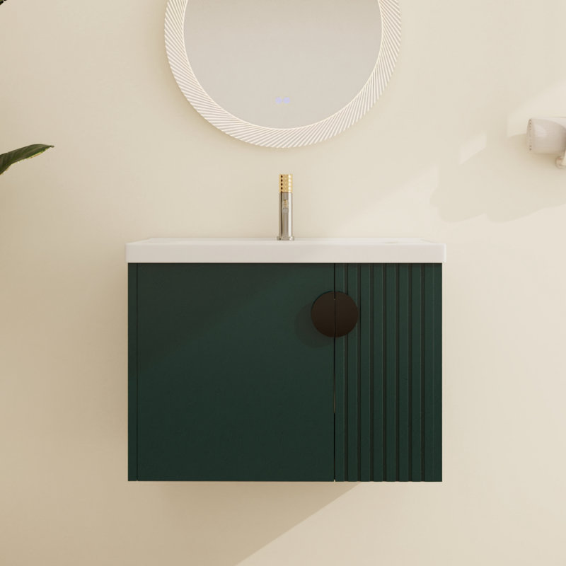 Meuble-lavabo mural simple 28 po Bratislava, Vert, 28"
