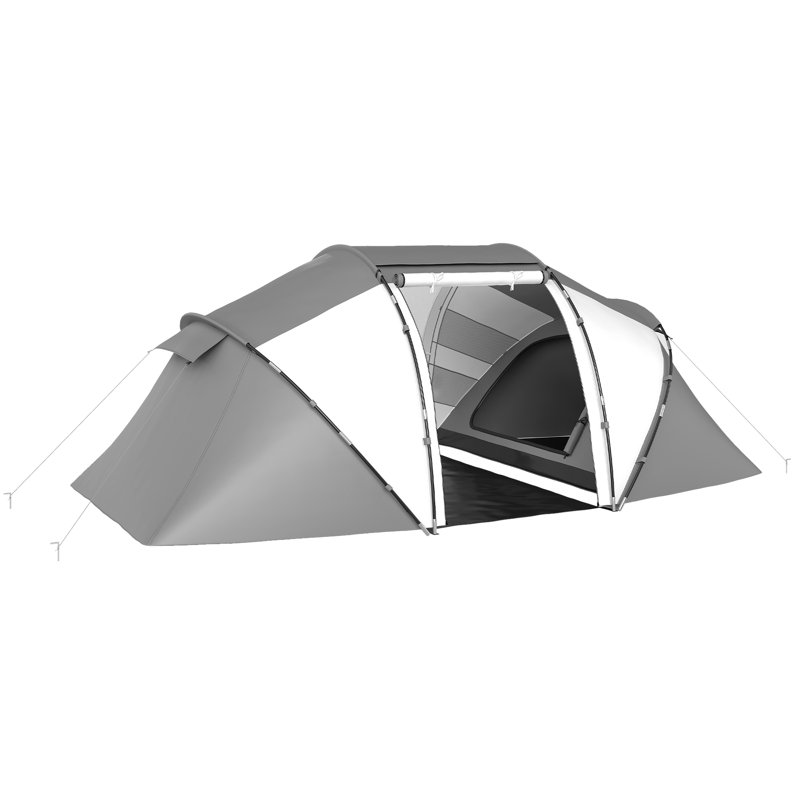 4 Person Tent, Charcoal Grey and White