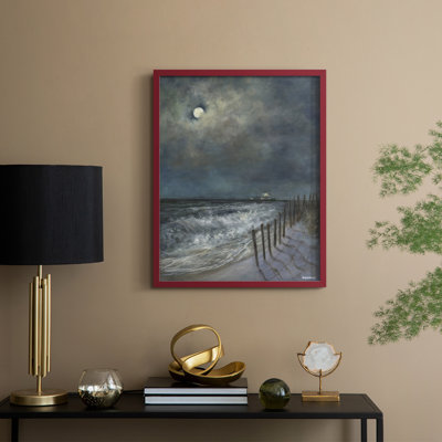 The Beach Fence I, reproduction encadrée - bois massif