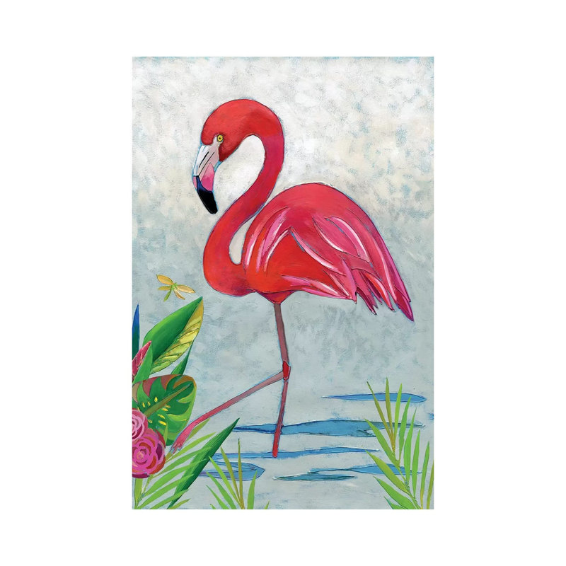 Vivid Flamingo I - Wrapped Canvas Painting, 66.04cm H x 45.72cm W x 1.91cm D