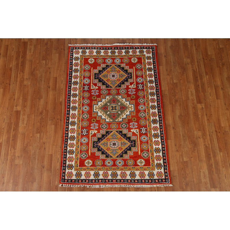 One-of-a-Kind Rectangle 4'0" X 6'0" New Age Wool Area Rug in