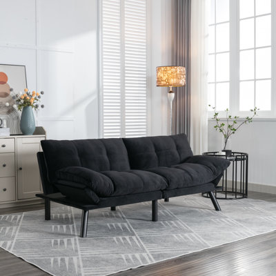Black Convertible Folding Modern Sofa Bed