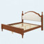 Lit plateforme très grand en bois avec tête de lit tapissier, structure brune et tissu beige