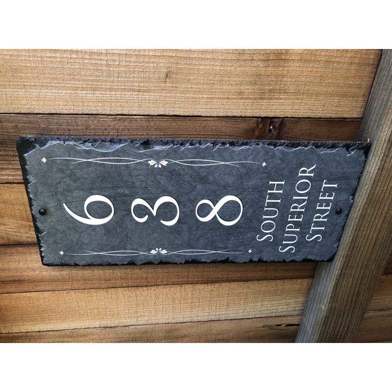 Plaque d'adresse suspendue sur 2 lignes, Pas de trous percés