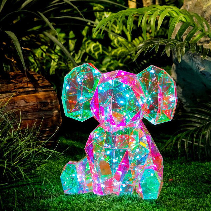 Éléphant majestueux à DEL DEL: lueur RVB rayonnante avec alimentation USB