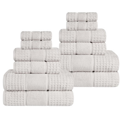 Hisela 3-Piece Waffle Cotton Towel Set