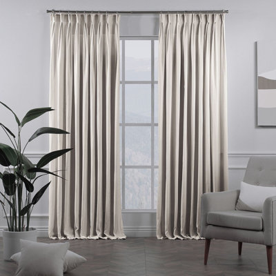 Pinch Pleated Room Darkening Extra Long & Extra Wide Decorative Curtain - Single Panel