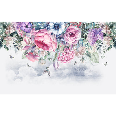 Floral Wallpaper Birds Flower Wall Mural