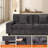 71'' Modern Upholstered Loveseat With Solid Wood Legs, Oversized Sofa With 2 Accent Pillows-1124343841